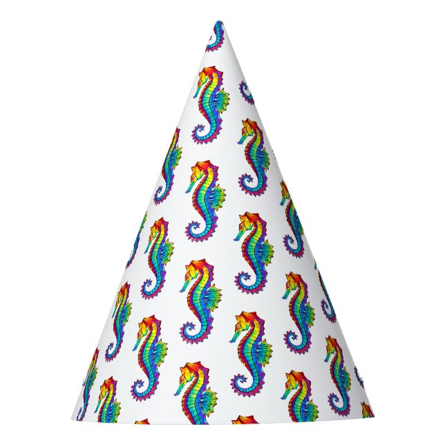 Chapeaux De Fètes Hippocampe polygonal arc-en-ciel (Devant)
