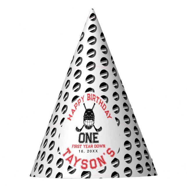 Chapeaux De Fètes Hockey First Year Down 1st birthday  (Devant)