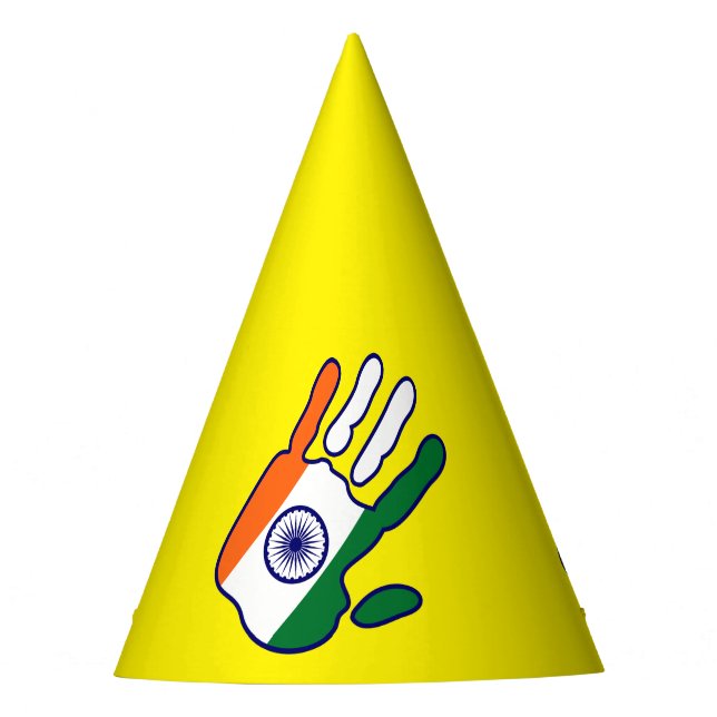 Chapeaux De Fètes holiES - Inde Drapeau main + vos idées (Devant)