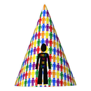 Chapeaux De Fètes Hommes gays LGBTQ Silhouette et arc-en-ciel