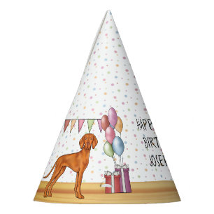 Chapeaux De Fètes Hongrois Vizsla Anniversaire Coloré Pastel