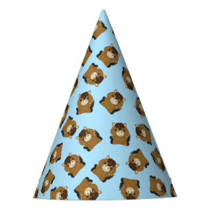Chapeaux De Fètes Horloge fête d'anniversaire bleu