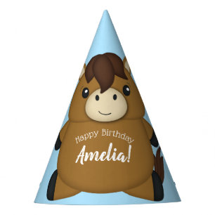 Chapeaux De Fètes Horloge fête d'anniversaire bleu