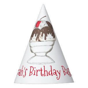 Chapeaux De Fètes Hot Fudge Crème de glace Sundae Personnalisé Anniv