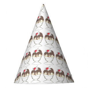 Chapeaux De Fètes Hot Fudge Crème glacée Sundae Dessert Scoop Shop