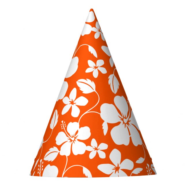 CHAPEAUX DE FÈTES HULA HAÏIENNE (HIBISCUS) ORANGE (Devant)