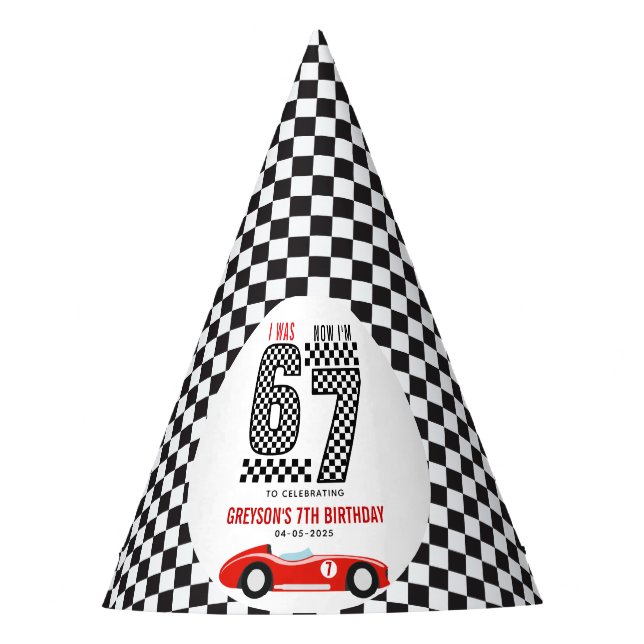 Chapeaux De Fètes I Was 6 Now I'm 7 Race Car Boy Birthday Party (Devant)
