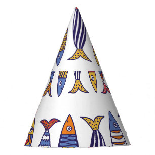 Chapeaux De Fètes Illustration de poisson mignon : Enfants Arrière -