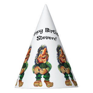 Chapeaux De Fètes Illustration de troll drôle scandinave aquarelle