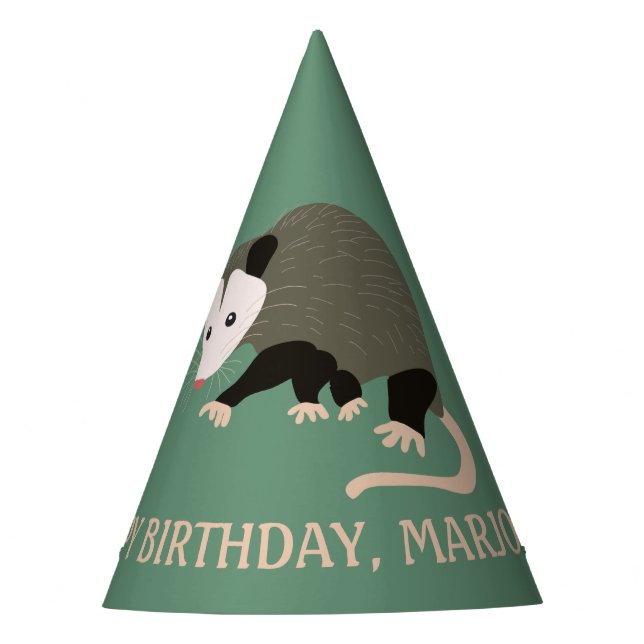 Chapeaux De Fètes Illustration Possum mignon Vert clair Personnalisé (Devant)