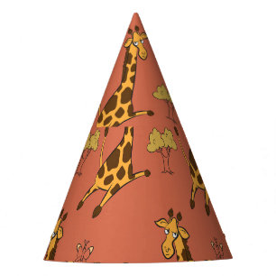 Chapeaux De Fètes Illustration Vintage du Motif de Giraffe sans join