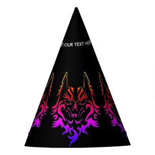 CHAPEAUX DE FÈTES IMPRIMANTE D'ART WOLF TATTOO COLORÉ POUR LES CASQU