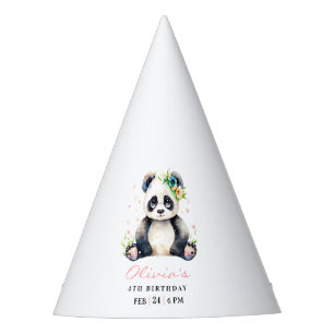 Chapeaux De Fètes Invitation d'anniversaire de Panda, Invitation d'a