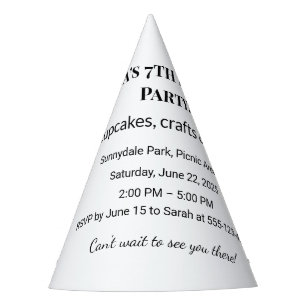 Chapeaux De Fètes Invitation de fête d'anniversaire personnalisée