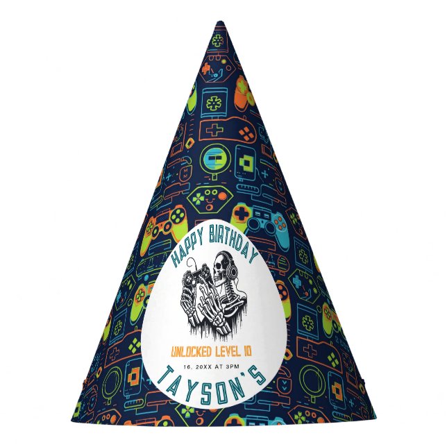 Chapeaux De Fètes It’s Game On Skull  – Video Game Birthday (Devant)