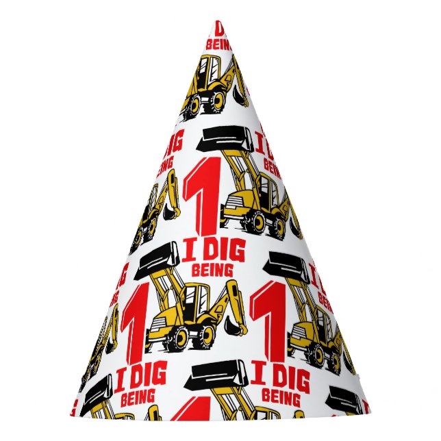 Chapeaux De Fètes J'ai creusé étant une construction 1er anniversair (Devant)
