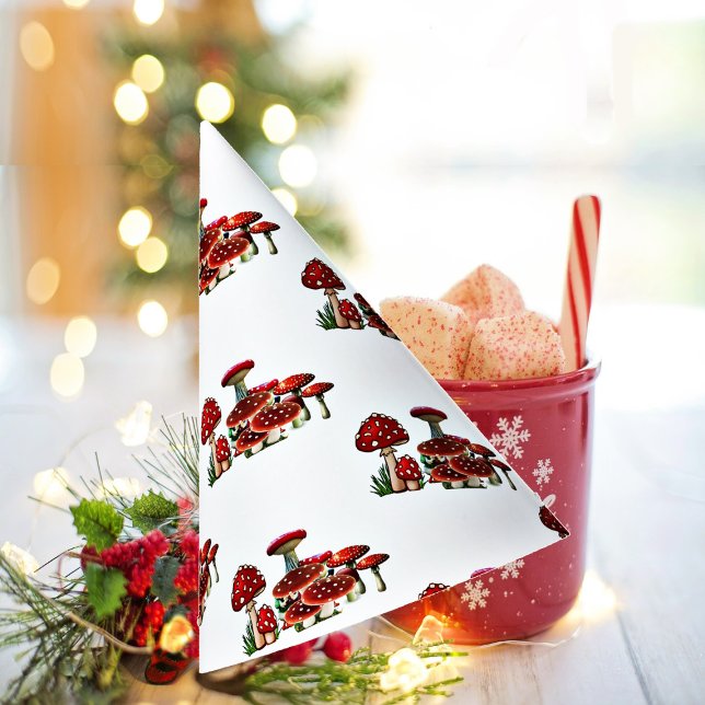 Chapeaux De Fètes Jardin de Berry Rouge Vert Toadstool Magic Champhr (Red Berry Garden Greenery Toadstool Magic Mushroom Party Hat)