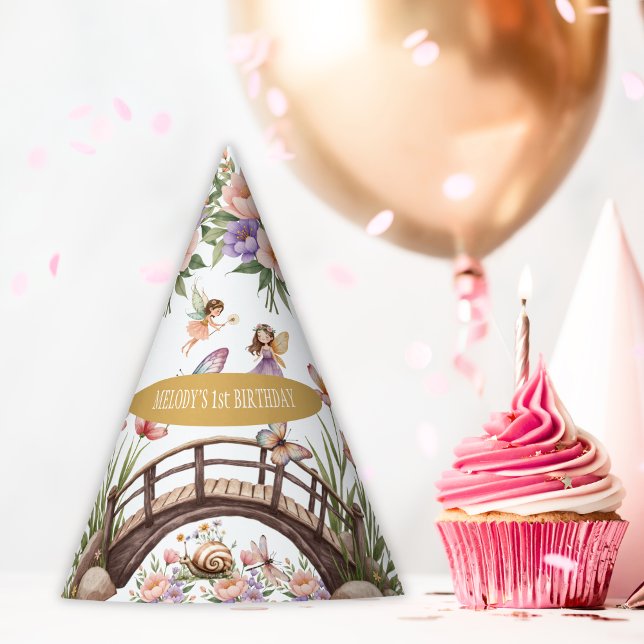 Chapeaux De Fètes Jardin de fées Whimsical 1er anniversaire (Créateur téléchargé)