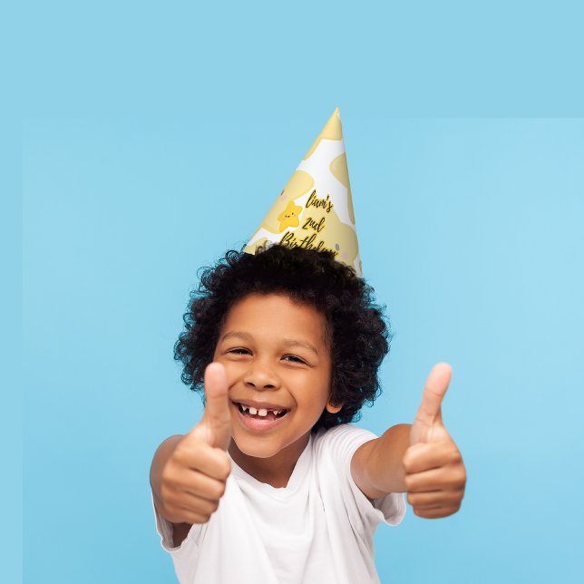 Chapeaux De Fètes Jaune étoile Joueuse Personnalisable Anniversaire (Créateur téléchargé)