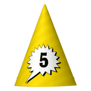 Chapeaux De Fètes Jaune Strik Voix Bubble Superhero Thème