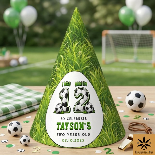 Chapeaux De Fètes J'avais 1 ans maintenant j'ai 2 ans Football – Ann (I Was 1 Now I’m 2 Soccer – All-Star 2nd Birthday party hat)