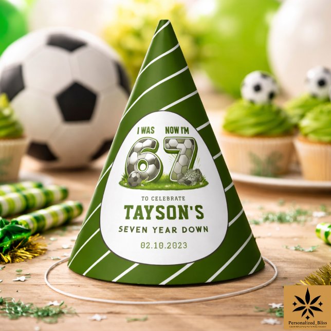 Chapeaux De Fètes J'avais 6 ans, maintenant j'ai 7 ans Soccer Annive (I Was 6, Now I’m 7 Soccer Birthday – All-Star Party Hat)