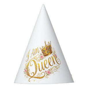 Chapeaux De Fètes Je Suis Reine Couronne Dorée Dessin Floral