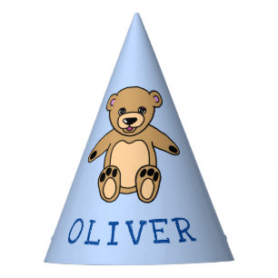 Chapeaux De Fètes Jeu d'anniversaire de l'ours en peluche Bleu de l'