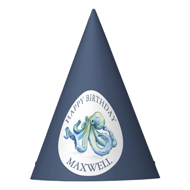 Chapeaux De Fètes Joli Casquette de fête d'anniversaire Bleu Nautiqu (Devant)