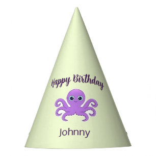 Chapeaux De Fètes Joli poulpe violet vert