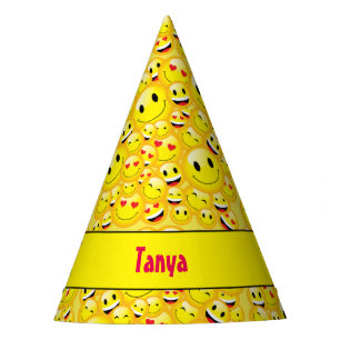 Chapeaux De Fètes Jote Enfants Jaune Emoji fête d'anniversaire Emoti