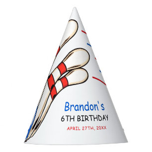 Chapeaux De Fètes Jouer Red & Blue Bowling thème 6e anniversaire