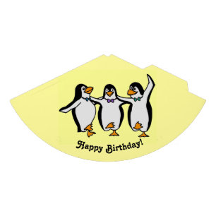 Chapeaux De Fètes Joyeuse fête d'anniversaire des pingouins dansants