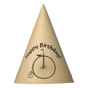 Chapeaux De Fètes Joyeux Anniversaire Antique Vélocipède à Grande Ro