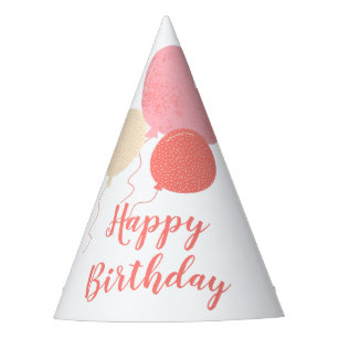 Chapeaux De Fètes Joyeux Anniversaire Ballons Mignons Rose Jaune Rou