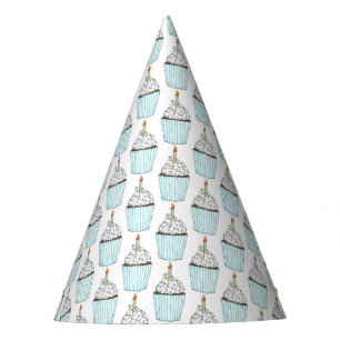 Chapeaux De Fètes Joyeux Anniversaire Bleu Cupcake Sprinkles Frostin