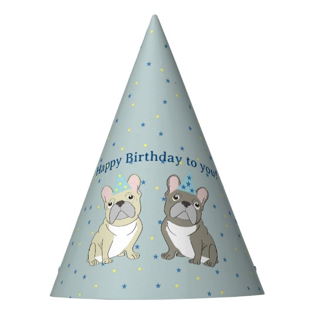 Chapeaux De Fètes Joyeux anniversaire bouledogue français (Devant)