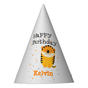 Chapeaux De Fètes Joyeux anniversaire joli tigre mignon nom personna