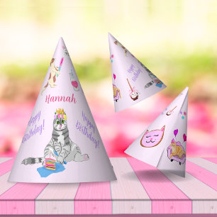 Chapeaux De Fètes Joyeux Anniversaire Les Chats Font La Fête Nom