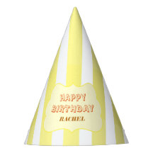 Joyeux Anniversaire Personnalisé Rayure Jaune