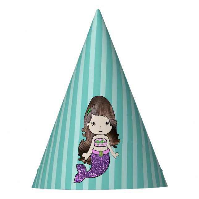 Chapeaux De Fètes Joyeux Anniversaire Purple Sirène Anniversaire Cas (Devant)