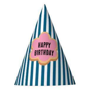 Chapeaux De Fètes Joyeux Anniversaire Stripe sucre Cookie