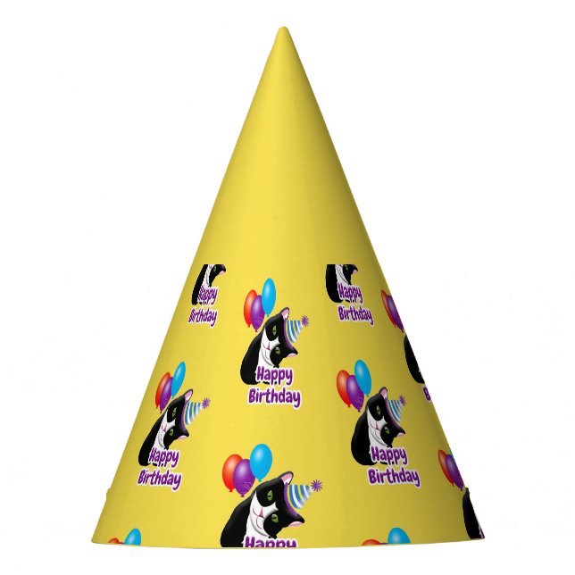 Chapeaux De Fètes Joyeux Chat d'anniversaire (Devant)