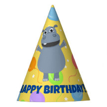 Joyeux Hippo Casquette de fête d'anniversaire