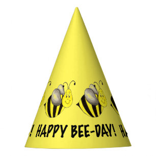 Chapeaux De Fètes Joyeux Jour des abeilles Jaune Bumblebee Anniversa