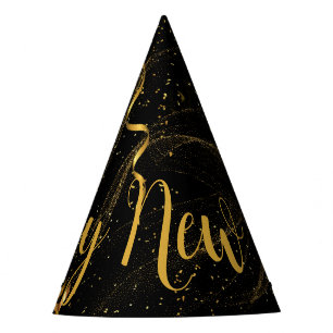 Chapeaux De Fètes Joyeux Nouvel An Black Gold (12) Casquette de fête