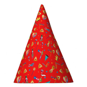 Chapeaux De Fètes Joyeux Purim Festival Kids Party Cadeaux Motif rou