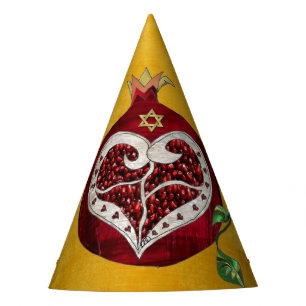 Chapeaux De Fètes Judaica Pomegranate Heart Hanoukka Rosh Hashanah