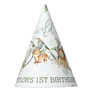 Chapeaux De Fètes Jungle Animaux La verdure 1er anniversaire Garçon
