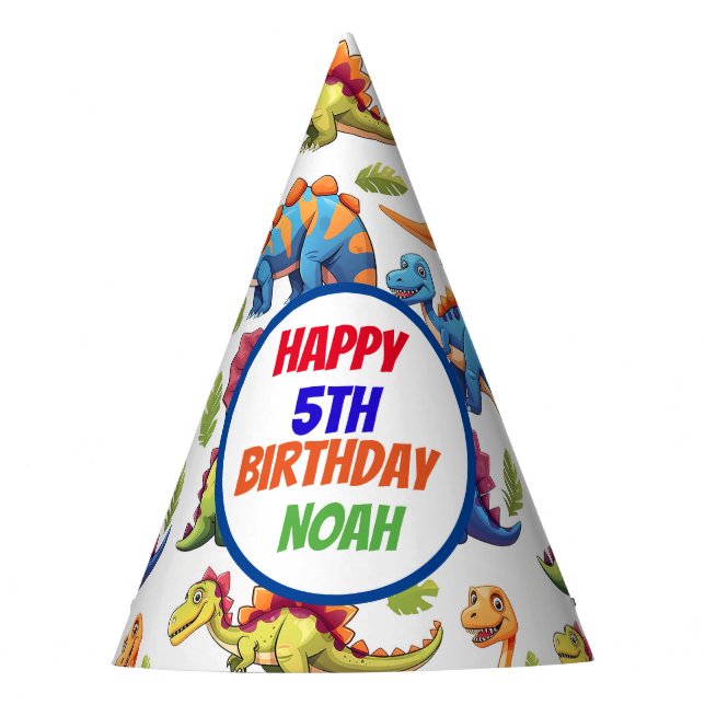 Chapeaux De Fètes Jurassic Dinosaur Thème Anniversaire (Devant)